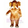 Cute Mammoth Elephant with Long Tusks Mascot Costume