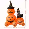 6ft Inflatable Witch Pumpkins with Black Cat with LED lights Halloween Holiday Decoration Outdoor Yard Lawn Art Decor