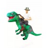 Green Tyrannosaurus T-Rex Inflatable Carry Me Ride On Costume