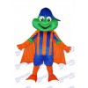 Happy Frog with Blue Hat Adult Mascot Costume