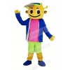 Cap Boy with Blue Coat Mascot Costume People	