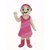 Customer Service Representative in Pink Dress Mascot Costume