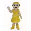 Customer Service Representative in Yellow Dress Mascot Costume