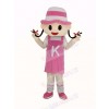 Pink Hat Girl Mascot Costume People