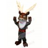 Grey Reindeer with Big Eyes Mascot Costumes Cartoon