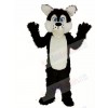 Long Wool Big Black Wolf Mascot Costume Animal