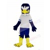 Fierce Blue Eagle in White T-shirt Mascot Costume
