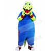 Green Alligator with Blue Suit Mascot Costumes Animal	