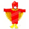 Red Phoenix with Long Fur Mascot Costumes Cartoon