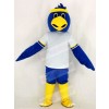 Cute Blue Falcon with White T-shirt Mascot Costume College