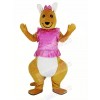 Pink Dress Kangaroo Mascot Costume Animal