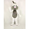 White and Grey Easter Bunny Rabbit Mascot Costume Cartoon	