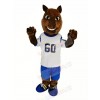 Brown Horse Race with Sport Shirt Mascot Costume