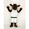 Brown Sport Power Bull with White Suit Mascot Costume College