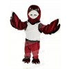 Red Warhawk Eagle with White Vest Mascot Costume