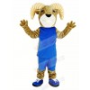 Power Sport Ram with Sportswear Mascot Costume Yellow Stripe