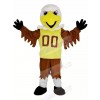 College Eagle with Yellow Vest Mascot Costume Cartoon