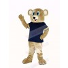 Brown Bear with Black T-Shirt Mascot Costume