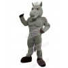 Power Horse Gray Body with White Hair Mascot Costume Cartoon