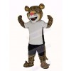 Strong Jaguar with T-shirt Mascot Costume Animal
