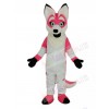 Pink Fox with Long Tail Mascot Costume