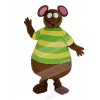 Brown Mouse with Green T-shirt Mascot Costume