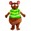 Brown Mouse with Green T-shirt Mascot Costume Animal
