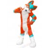 Orange and Blue Husky Dog Fursuit Mascot Costume Cartoon