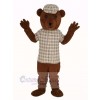 Teddy Bear in Striped Clothes Mascot Costume Cartoon