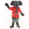 Grey Elephant with Red T-shirt Mascot Costume