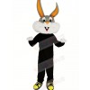 Gray and White Rabbit with Black Coat Mascot Costume