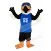 Black Eagle in Blue Jersey Mascot Costume