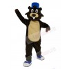 Brown Beaver with Blue Hat Mascot Costume