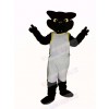 Cool Black Panther with White Coat Mascot Costume Adult