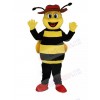 Happy Yellow and Black Bee Mascot Costume