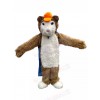 Furry Hamster with Orange Hat Mascot Costumes Cartoon