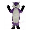 Purple Husky Dog with Long Hair Mascot Costume