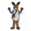 Brown Peter Rabbit in Blue Coat Mascot Costume