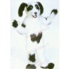 White and Black Shaggy Dog Mascot Costumes Cartoon