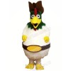 White Furry Rooster Mascot Costumes Cartoon