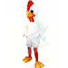 Slim White Rooster Mascot Costumes Cartoon