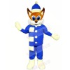 Brown Fox with Blue Suit Mascot Costumes Cartoon	