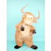 Cute Furry Brown Yak Mascot Costumes Cartoon	