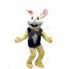 Yellow Bunny with Black Vest Mascot Costumes Cartoon