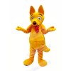 Yellow Dog with Long Tongue Mascot Costumes Cartoon