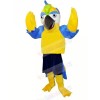 Yellow Parrot with Blue Eyebrows Mascot Costumes Cartoon