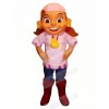 Nice Pirate with Pink Hat Mascot Costume Cartoon	