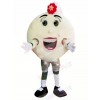 White Pancake Donut Mascot Costume Cartoon