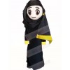 Cute Arab Girl in Black Dress Mascot Costume
