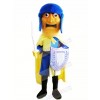 Funny Soldier with Yellow Cape Mascot Costume People